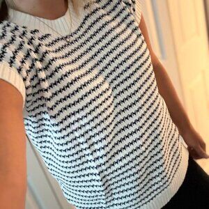 Women’s Striped Sweater Vest • Round Neck • Cap Sleeve • Summer 2026